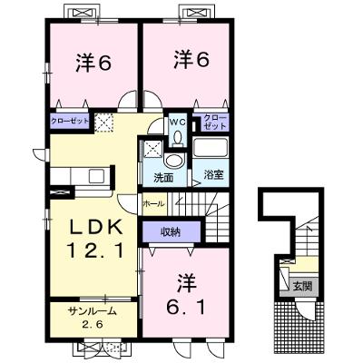 シェル・トゥールＡ 201【管理NO：1-020968001-02010】 ★家具家電は申し込み後に搬入します 2026年08月下旬入居可能の外観画像
