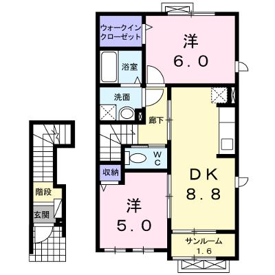 サクラヒルズ　Ⅱ 202【管理NO：1-017194801-02020】 ★家具家電は申し込み後に搬入します★ ★2026年08月下旬入居可能★の外観画像
