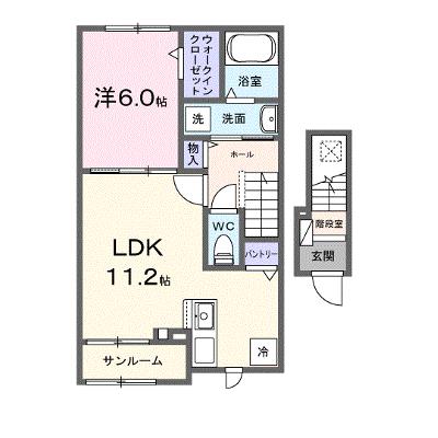 ミーティア 202【管理NO：1-028658101-02020】 ★家具家電は申し込み後に搬入します★ ★2026年12月中旬入居可能★の外観画像