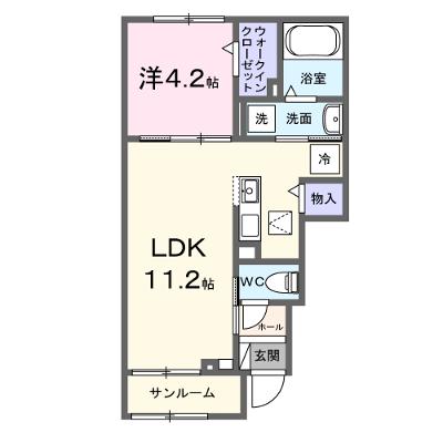ミーティア 102【管理NO：1-028658101-01020】 ★家具家電は申し込み後に搬入します★ ★2026年12月中旬入居可能★の外観画像