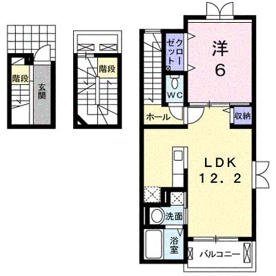 Ｓ・Ｋ　Ｐａｌ　Ⅱ 301【管理NO：1-019459502-03010】 ★家具家電は申し込み後に搬入します★の外観画像