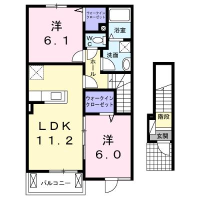 プラシードＫ．Ｋ　Ａ 202【管理NO：1-019385201-02020】 ★家具家電は申し込み後に搬入します★ ★2026年08月下旬入居可能★の外観画像