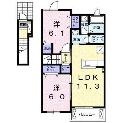 プリムラ 203【管理NO：1-019221202-02030】 ★家具家電は申し込み後に搬入します★ ★2026年09月上旬入居可能★の外観画像