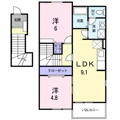 オアシスＢ 201【管理NO：1-014246802-02010】 ★家具家電は申し込み後に搬入します★ ★2026年08月下旬入居可能★の外観画像
