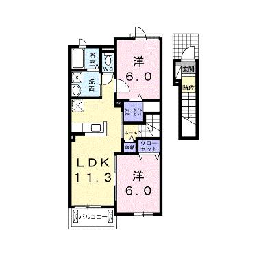 フロランタン　Ｃ 203【管理NO：1-023923403-02030】 ★家具家電は申し込み後に搬入します★ ★2026年08月下旬入居可能★の外観画像
