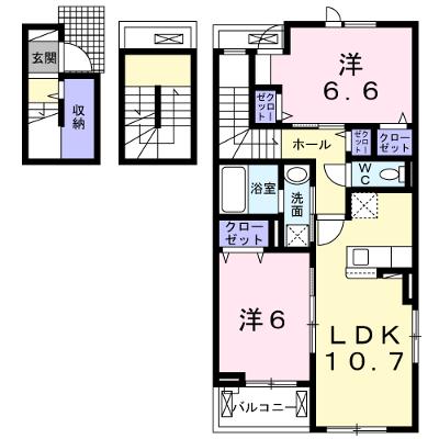 シャルマンビップⅡ 301【管理NO：1-025743701-03010】 ★家具家電は申し込み後に搬入します★の外観画像
