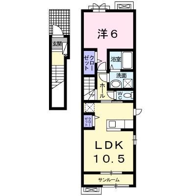 プリムローズ　Ⅱ　Ｂ 201【管理NO：1-023394202-02010】 ★家具家電は申し込み後に搬入します★ ★2026年09月上旬入居可能★の外観画像