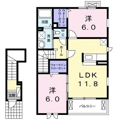 コスモス　Ⅱ 202【管理NO：1-019467602-02020】 ★家具家電は申し込み後に搬入します★ ★2026年09月中旬入居可能★の物件写真1