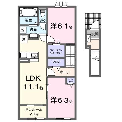 パークビュー 203【管理NO：1-028708601-02030】 ★家具家電は申し込み後に搬入します 2026年12月上旬入居可能の外観画像