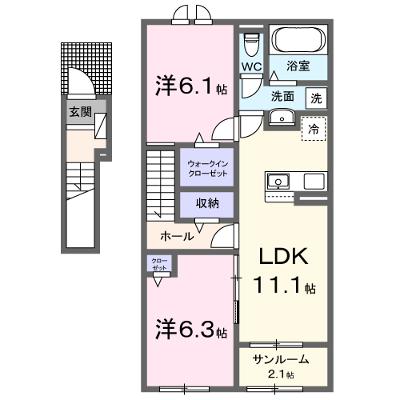 パークビュー 202【管理NO：1-028708601-02020】 ★家具家電は申し込み後に搬入します 2026年12月上旬入居可能の外観画像