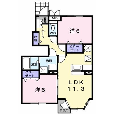 セントレア・ＴＡＭＡＴＵ　Ａ 102【管理NO：1-012632601-01020】 ★家具家電は申し込み後に搬入します★の外観画像