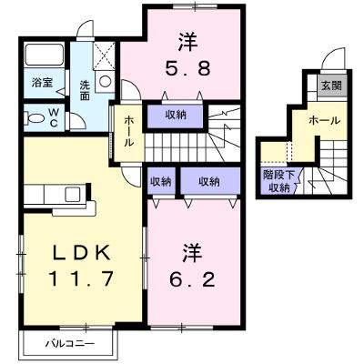 東三島５７５ハイツＢ 205【管理NO：1-010192002-02040】 ★家具家電は申し込み後に搬入します★ ★2026年08月下旬入居可能★の外観画像