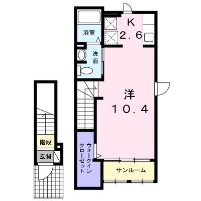 グラン 204【管理NO：1-020517501-02040】 ★家具家電は申し込み後に搬入します★ ★2026年08月下旬入居可能★の外観画像