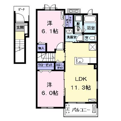 カサ　カンパーナⅡ 201【管理NO：1-022855602-02010】 ★家具家電は申し込み後に搬入します★ ★2026年09月上旬入居可能★の外観画像