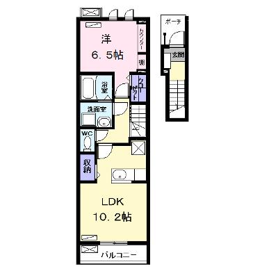 プリムローズⅢ 202【管理NO：1-024011501-02020】 ★家具家電は申し込み後に搬入します★ ★2026年08月中旬入居可能★の外観画像