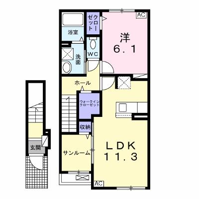 ウーノ　イリーデ 202【管理NO：1-026045301-02020】 ★家具家電は申し込み後に搬入します 2026年08月上旬入居可能の外観画像