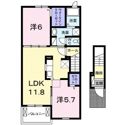 ポワ・ブロン 202【管理NO：1-022346801-02020】 ★家具家電は申し込み後に搬入します 2026年08月中旬入居可能の外観画像