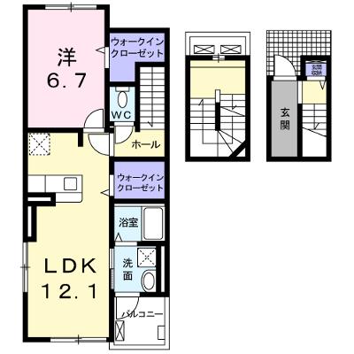 エアリーネオ．Ｗ 303【管理NO：1-024643701-03030】 ★家具家電は申し込み後に搬入します★ ★2026年08月下旬入居可能★の外観画像