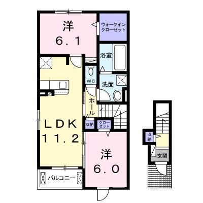 マイライフ直方Ⅱ 201【管理NO：1-024790302-02010】 ★家具家電は申し込み後に搬入します★ ★2026年09月中旬入居可能★の外観画像