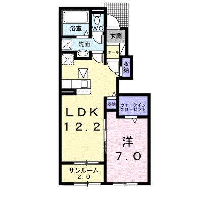 サン・フローラ　Ⅰ 104【管理NO：1-026202001-01040】 ★家具家電は申し込み後に搬入します 2026年08月下旬入居可能の外観画像