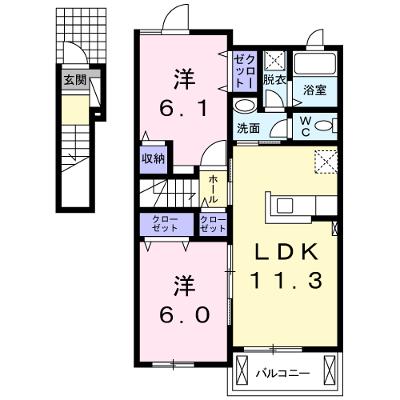 メゾンアイリス 202【管理NO：1-018531501-02020】 ★家具家電は申し込み後に搬入します 2026年09月上旬入居可能の外観画像