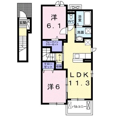 ウルビーノ　Ⅰ 201【管理NO：1-025536801-02010】 ★家具家電は申し込み後に搬入します 2026年08月下旬入居可能の外観画像