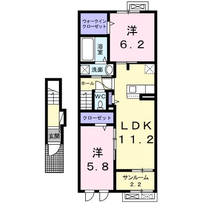 カサブランカ 204【管理NO：1-026178001-02040】 ★家具家電は申し込み後に搬入します 2026年10月中旬入居可能の外観画像