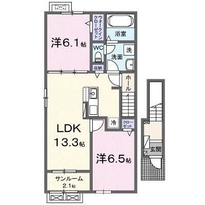 アクティフ　Ⅱ 201【管理NO：1-028634702-02010】 ★家具家電は申し込み後に搬入します★ ★2026年09月上旬入居可能★の外観画像