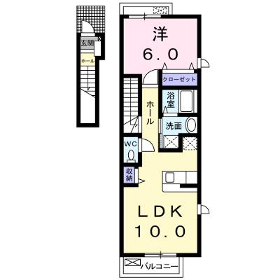 タムセルク 201【管理NO：1-014399003-02010】 ★家具家電は申し込み後に搬入します★ ★2026年08月下旬入居可能★の外観画像