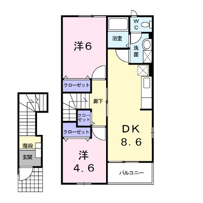 シャルマンＤ 203【管理NO：1-012297404-02030】 ★家具家電は申し込み後に搬入します★ ★2026年09月上旬入居可能★の外観画像