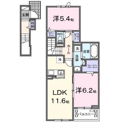 フェリス 203【管理NO：1-027643901-02030】 ★家具家電は申し込み後に搬入します★ ★2026年08月下旬入居可能★の外観画像