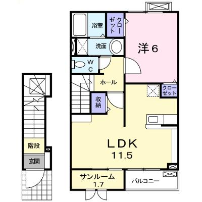オービットＢ 201【管理NO：1-014914602-02010】 ★家具家電は申し込み後に搬入します 2026年09月上旬入居可能の外観画像