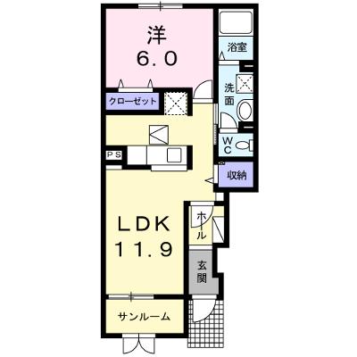 ローレルＮＳⅥ 102【管理NO：1-019375101-01020】 ★家具家電は申し込み後に搬入します★ ★2026年09月上旬入居可能★の外観画像