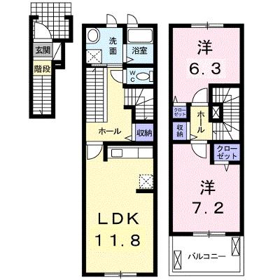 レインボー　ローズ　Ⅰ 207【管理NO：1-022120601-02060】 ★家具家電は申し込み後に搬入します★ ★2026年10月中旬入居可能★の外観画像