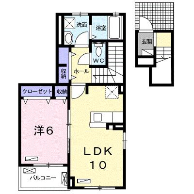 グランペ西ノ山 201【管理NO：1-025607701-02010】 ★家具家電は申し込み後に搬入します 2026年07月下旬入居可能の外観画像