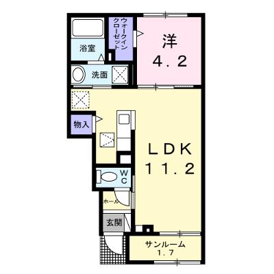 クナワイ　スプリングスＡ 103【管理NO：1-027606801-01030】 ★家具家電は申し込み後に搬入します★の外観画像