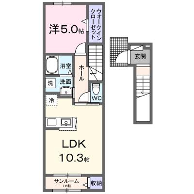 アンカンシエル 202【管理NO：1-027463301-02020】 ★家具家電は申し込み後に搬入します 2026年09月中旬入居可能の外観画像