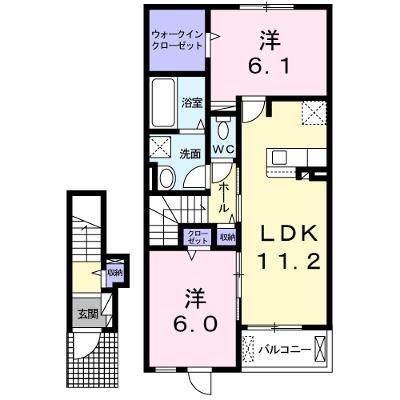 モンフレール沖代 202【管理NO：1-024989301-02020】 ★家具家電は申し込み後に搬入します★の外観画像