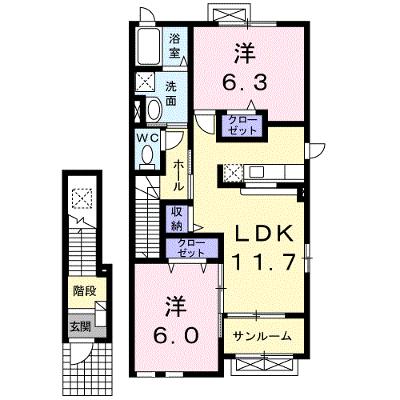 ラフレシールⅡ 202【管理NO：1-015378002-02020】 ★家具家電は申し込み後に搬入します 2026年09月上旬入居可能の外観画像