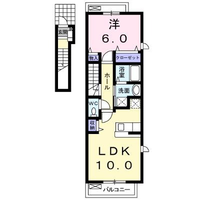 プリムローズ 201【管理NO：1-018817801-02010】 ★家具家電は申し込み後に搬入します★ ★2026年09月上旬入居可能★の外観画像