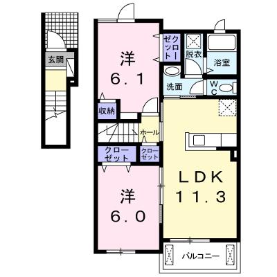 ウエストハウスＣ 202【管理NO：1-020598403-02020】 ★家具家電は申し込み後に搬入します★ ★2026年08月下旬入居可能★の外観画像