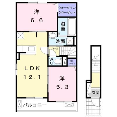 ラシーヌⅢ 201【管理NO：1-025558401-02010】 ★家具家電は申し込み後に搬入します★ ★2026年09月中旬入居可能★の外観画像