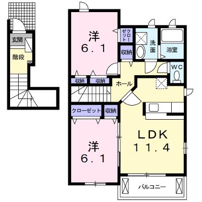 ラッフィナートＣ 201【管理NO：1-016806003-02010】 ★家具家電は申し込み後に搬入します★ ★2026年09月上旬入居可能★の外観画像