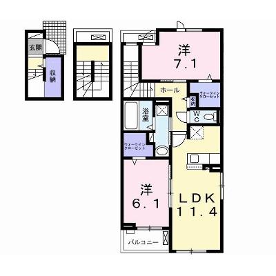 マルシェⅢ 301【管理NO：1-025601901-03010】 ★家具家電は申し込み後に搬入します 2026年09月中旬入居可能の外観画像