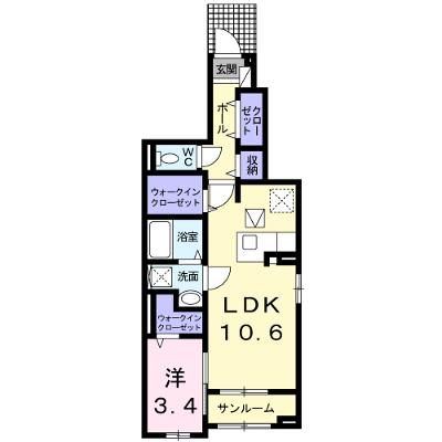 ベル・プロムナードⅠ 101【管理NO：1-024902301-01010】 ★家具家電は申し込み後に搬入します★の外観画像