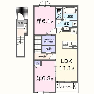 麓　Ｔｅｒｒａｃｅ 202【管理NO：1-028473301-02020】 ★家具家電は申し込み後に搬入します★ ★2026年12月下旬入居可能★の外観画像