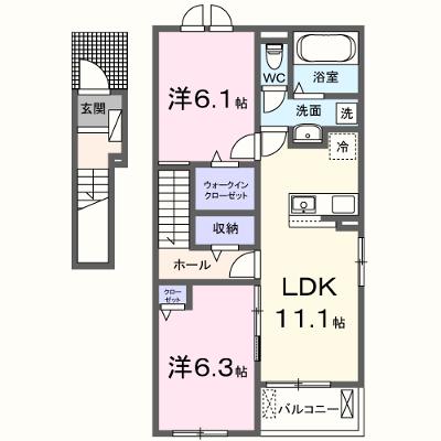 麓　Ｔｅｒｒａｃｅ 201【管理NO：1-028473301-02010】 ★家具家電は申し込み後に搬入します★ ★2026年12月下旬入居可能★の外観画像