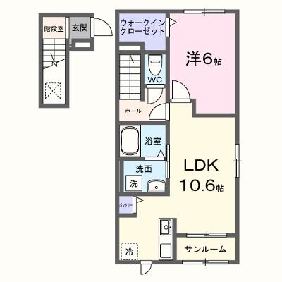 セレーノ渚西 201【管理NO：1-028658201-02010】 ★家具家電は申し込み後に搬入します 2026年12月下旬入居可能の外観画像