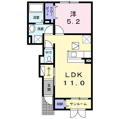 エスプランドルＡ 104【管理NO：1-024926901-01040】 ★家具家電は申し込み後に搬入します★ ★2026年10月上旬入居可能★の外観画像