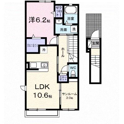 セレストローザ 202【管理NO：1-028729401-02020】 ★家具家電は申し込み後に搬入します★ ★2026年11月下旬入居可能★の外観画像